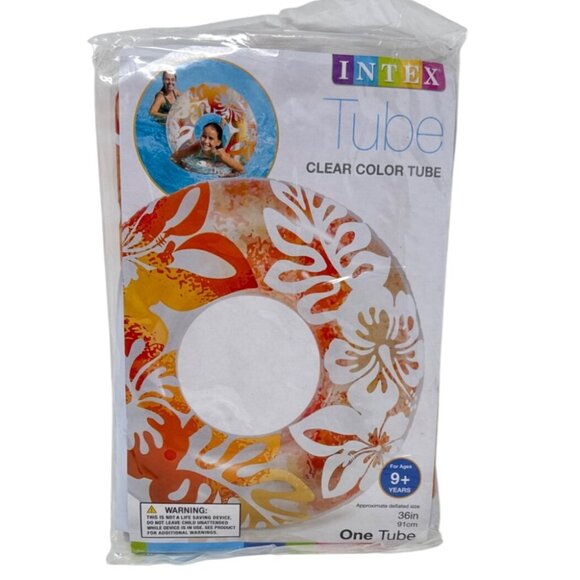 Intex Clear Color Tube 36" Inflatable Pool Float For Kids & Adults - Picture 1 of 2